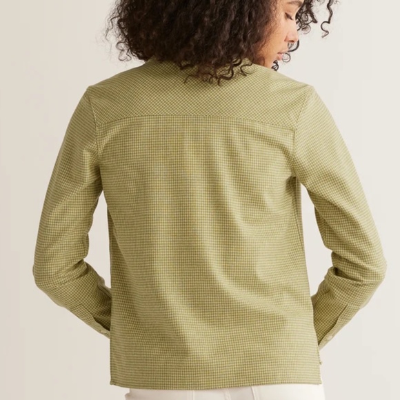 Pendleton cropped wool shirt in olive mini check - NWT! - Picture 3 of 4